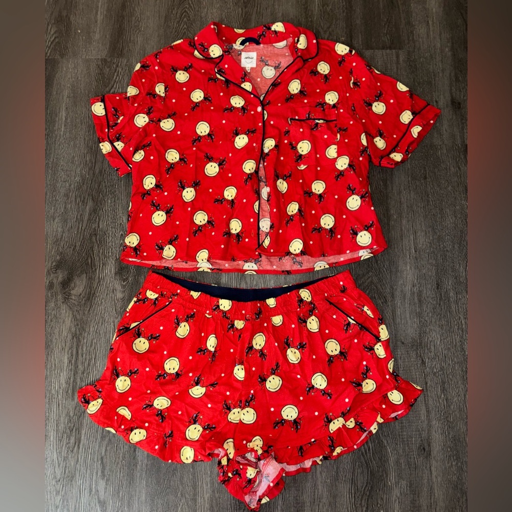 Aerie Christmas Pajama Short Set Size XL